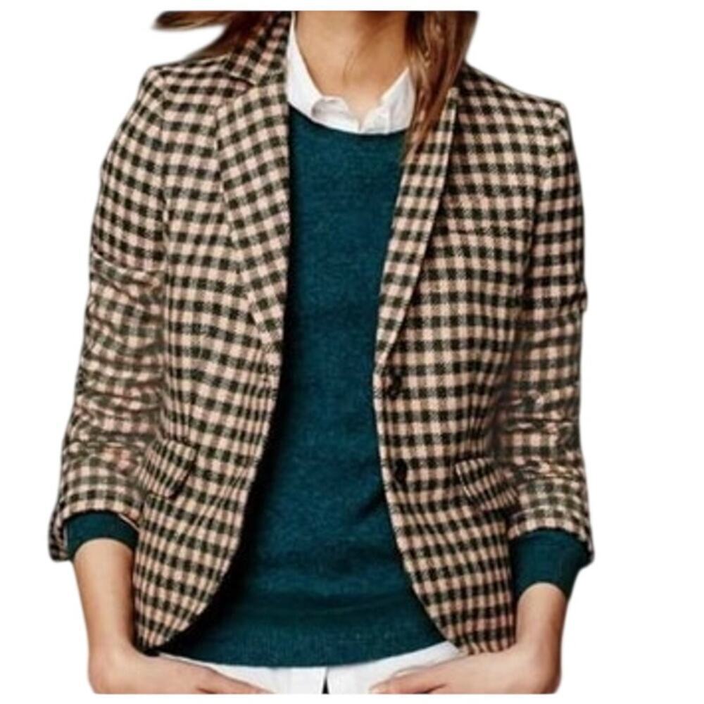 Boden British Tweed Blazer by Moon UK 6 / US 2 100% Wool Academia Heritage Prep